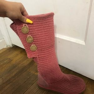 PINK KNITTED UGG BOOTS